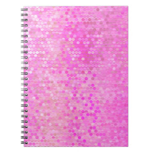 Carnet Lumineuse mosaïque abstraite rose avec brillance