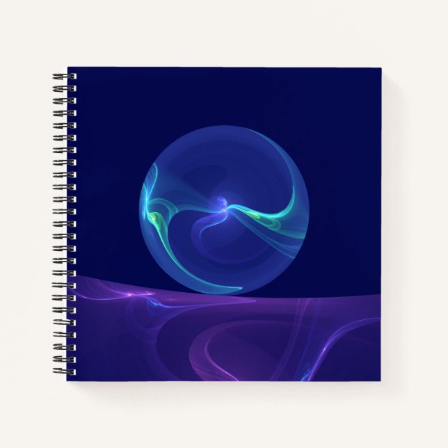 Carnet Luminous Blue Purple Dream Abstract Fractal Art (Devant)
