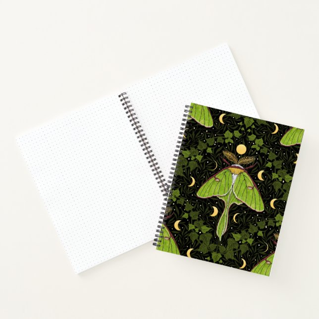 Carnet Luna moth, phases de lune et damas de lierre 2 (Intérieur)