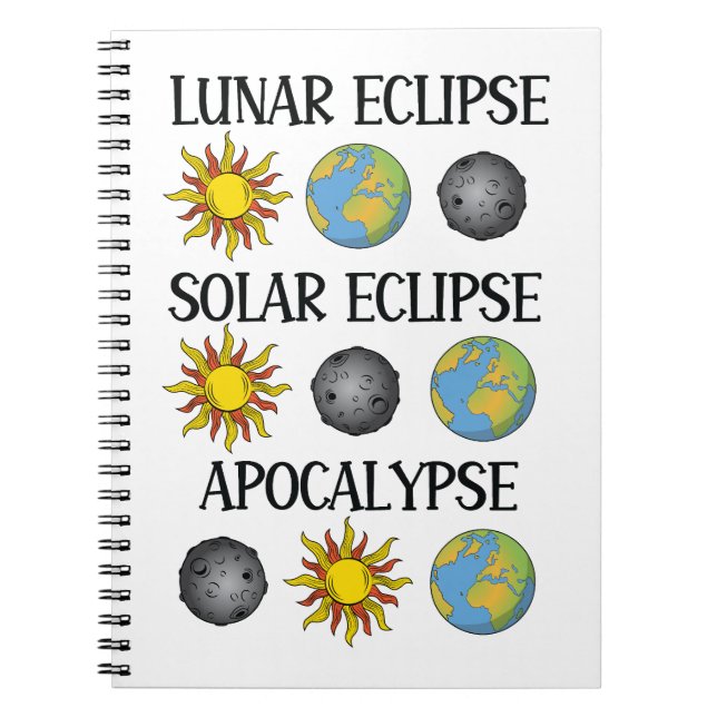 Carnet Lunaire Eclipse Solaire Eclipse Apocalypse Espace  (Devant)