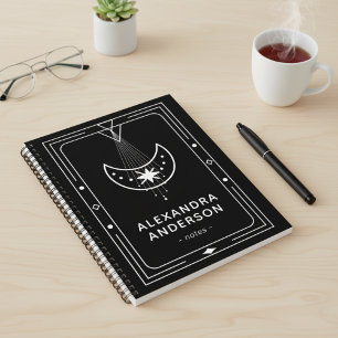 Carnet Lune à croissant céleste encadrée