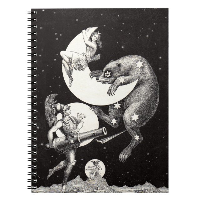 Carnet Lune céleste ciel Univers Dieu Nuit Illustration (Devant)