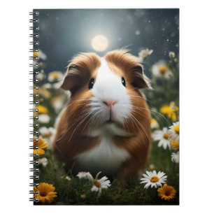 Carnet Lune De Cochon Et Marguerites Brown Et Blanche,