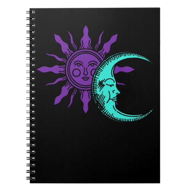 Carnet Lune Dessin Spirituel Croissant Astronomie Soleil (Devant)