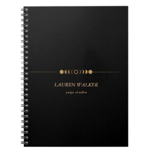 Carnet Lune d'or Phases Yoga Studio Carte de visite