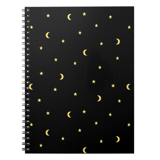 Carnet Lune et étoiles d'or (Devant)