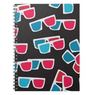 Carnet Lunettes de cinéma 3D : Motif sans couture
