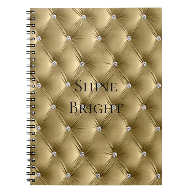 Carnet Luxe Glam Warm Gold Faux Velvet (Devant)