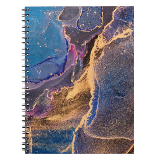 Carnet Luxe naturel peinture abstraite d'art fluide en al