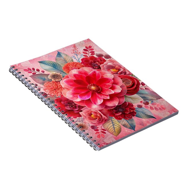 Carnet Luxe rêve floral avec fleurs pastel & Abstrait (Côté Droit)