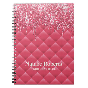 Carnet Luxe Rose Quilé Moderne Parties scintillant Driver