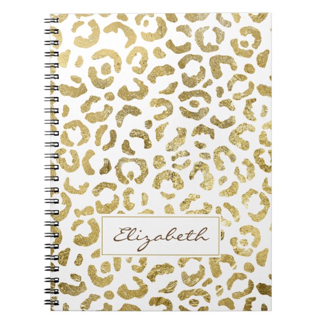 Carnet Luxueux Empreinte de léopard Glam Gold (Devant)