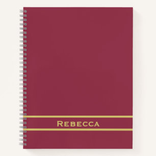 Carnet Luxueux Monogramme uni rouge