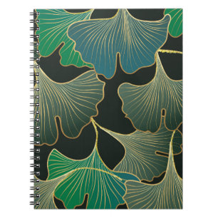Carnet Luxueux or Ginkgo, art vintage.