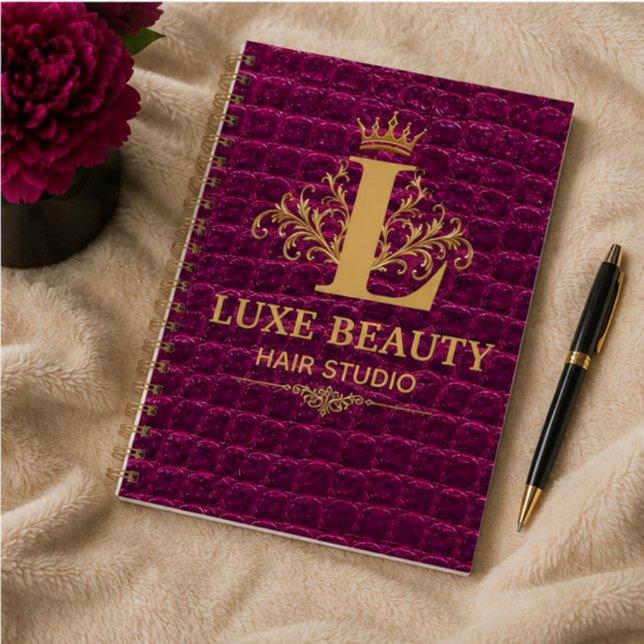 Carnet Luxury Crocodile Leather Monogram Gold Initial  (Créateur téléchargé)