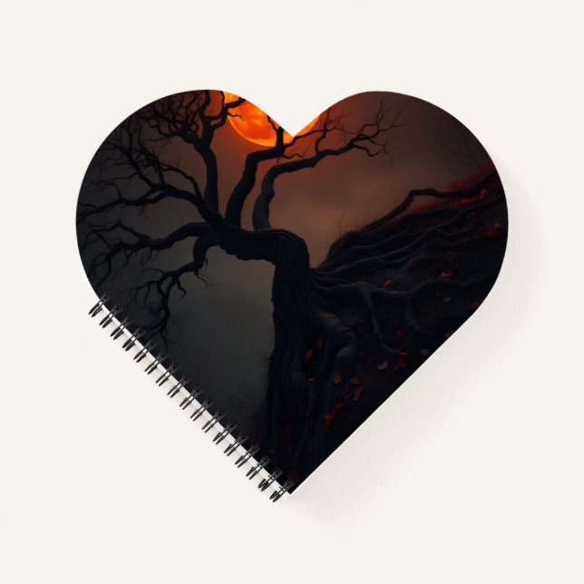 Carnet Luxury Haunted Blood Moon Halloween Notebook (Devant)
