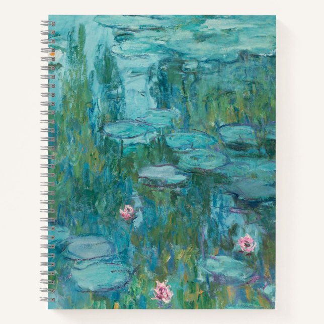 Carnet Lys à eau, Peinture à l'huile d'art, Claude Monet (Devant)