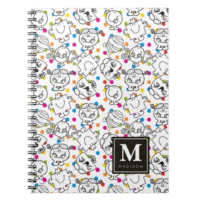 Carnet M. Men & Little Miss | Motif Pois arc-en-ciel (Devant)