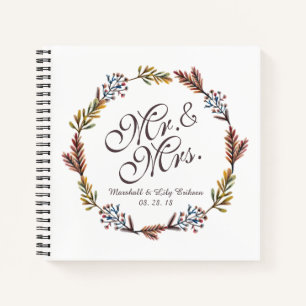 Carnet M. & Mrs Simple Floral Mariage Guestbook