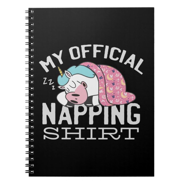Carnet Ma chemise officielle de sieste - Licorne paresseu (Devant)