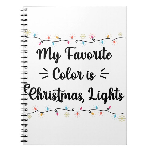 Carnet Ma Couleur Préférée Est Les Lumières De Noël Drôle (Devant)