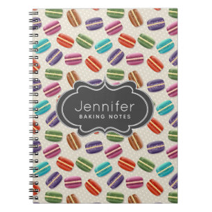 Carnet Macarons colorés mignons Motif avec Pois
