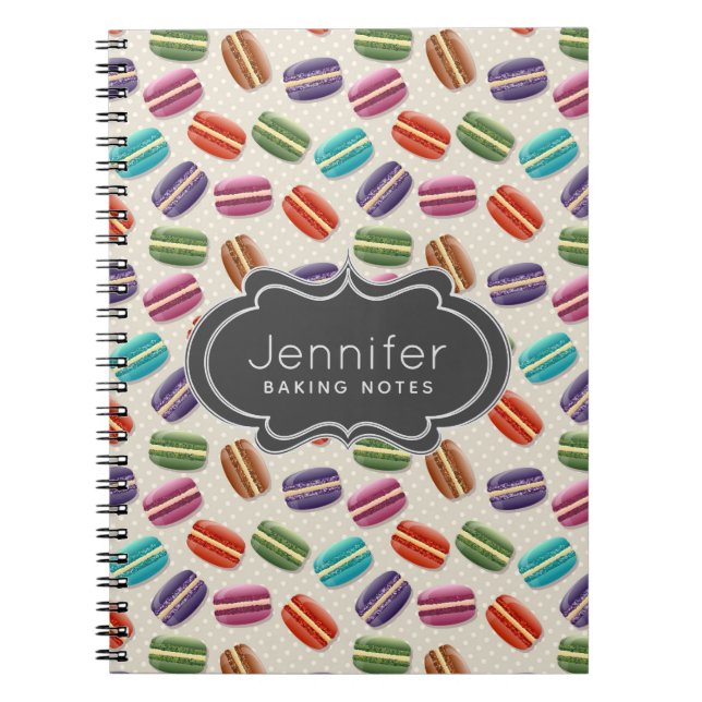 Carnet Macarons colorés mignons Motif avec Pois (Devant)