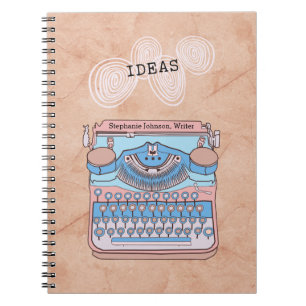 Carnet Machine à écrire vintage avec des idées de graveur