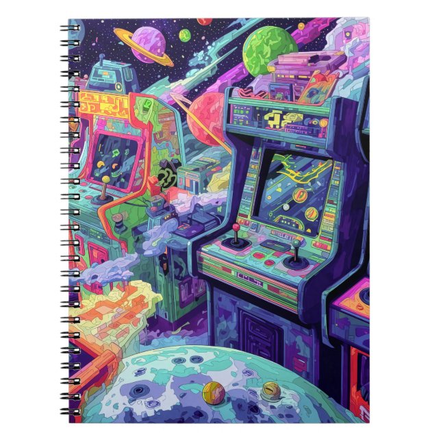 Carnet Machines d'arcade rétro dans l'espace (Devant)