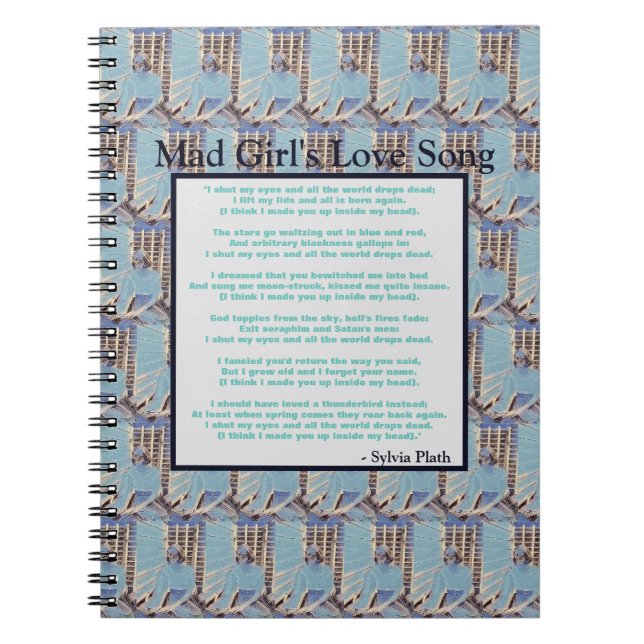 Carnet Mad Girl's Love Chanson de Sylvia Plath Porte - bl (Devant)