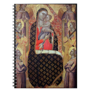 Carnet Madonna et enfant couronnés avec six anges