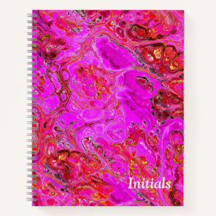Carnet Magenta Marble Swirl Ordinateur portable personnal