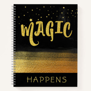 Carnet *~* MAGIC Gold & Black Girly Magic Good Vibes