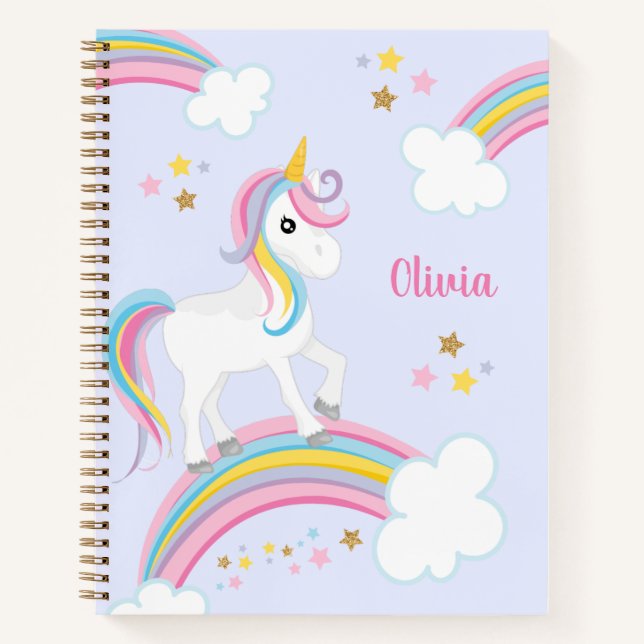 Carnet Magique Arc-en-ciel Unicorne violet Enfants person (Devant)