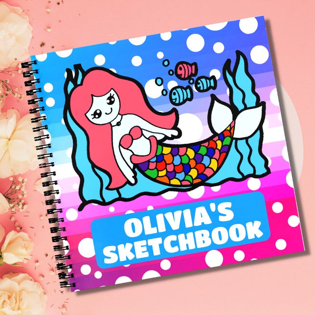 Carnet Magique Sirène Personnalisé Enfants Sketchbook (Créateur téléchargé)