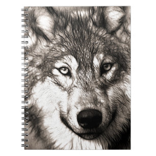 Carnet Magnifique loup visage photo accessoires d'impress
