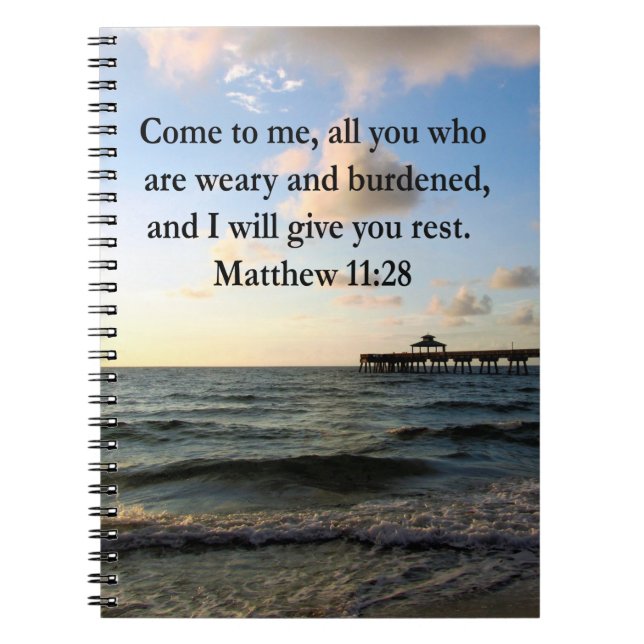 CARNET MAGNIFIQUE MATTHEW 11:28 SCRIPTURE VERSE (Devant)