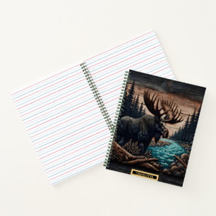 Carnet Magnifique orignal au bord d'une rivière sereine a
