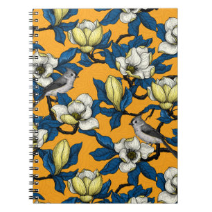 Carnet Magnolia en floraison et oiseau de tireur 3