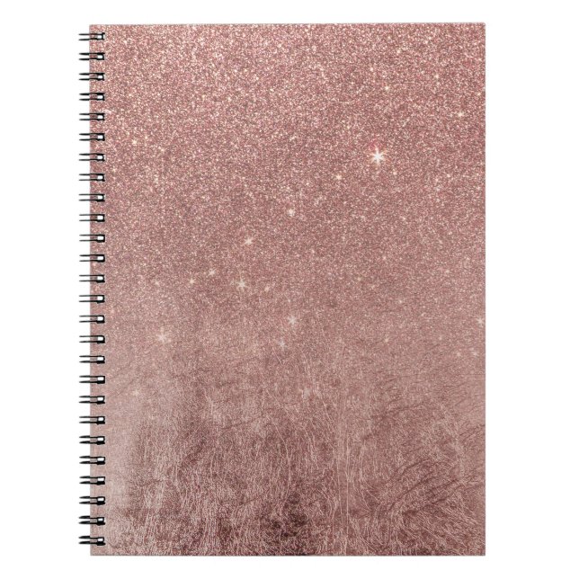 Carnet Maille fascinante Girly de feuille d'or et de (Devant)