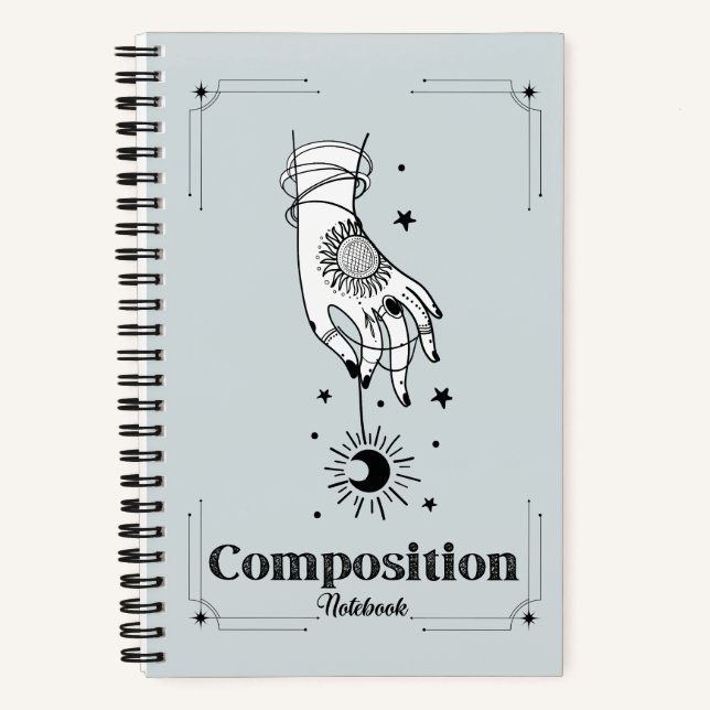 Carnet Main cosmique magique et lune de croissant (Recto)