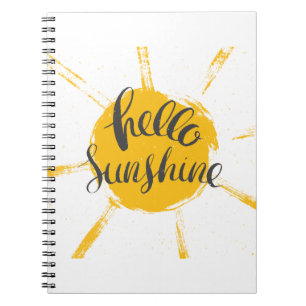 Carnet Main Jaune dessinée Sun Hello Sunshine Image
