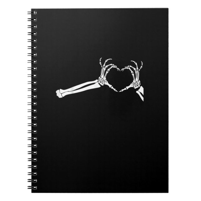 Carnet Mains Coeur Squelette Drôle. Halloween Costume pea (Devant)