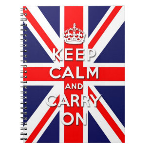 Carnet maintenez calme et continuez le drapeau d'Union