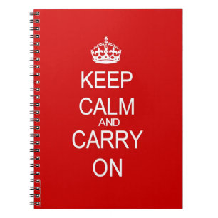 Carnet Maintenez calme et continuez le rouge vintage