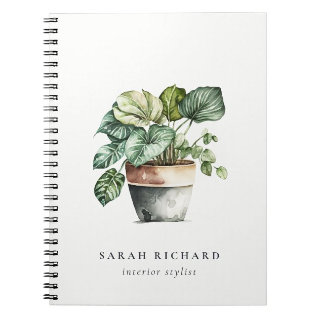 Carnet Maison à feuilles potées Plantes Aquarelle Botaniq (Devant)