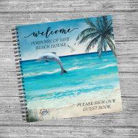 Maison de plage à l'aquarelle bienvenue dauphin in