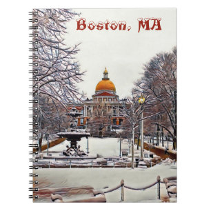 Carnet Maison d'état de Boston en hiver