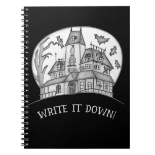 Carnet Maison hantée et chauves-souris Halloween 