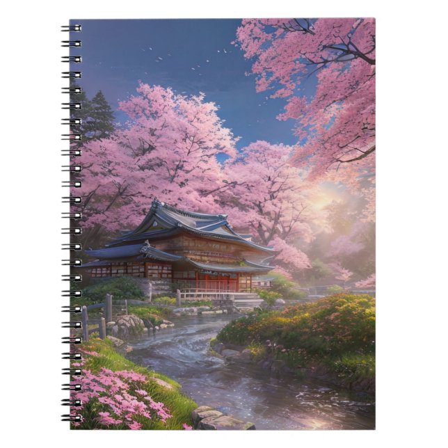 Carnet Maison japonaise en bois au bord de la rivière (Devant)